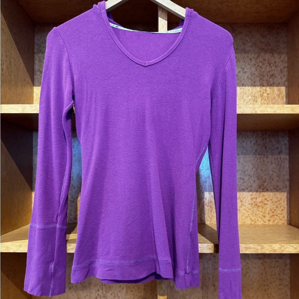 Green Apple Yoga Bamboo Vibrant Solid Long Sleeve Top - NWT - PLUM - Size Medium